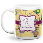 Ovals & Swirls 20 Oz Coffee Mug - White (Personalized)