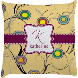 Ovals & Swirls Decorative Pillow Case w/ Name and Initial