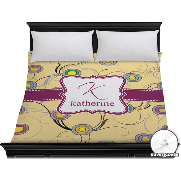 Custom Ovals & Swirls Duvet Cover - King (Personalized)