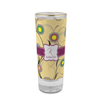 Ovals & Swirls 2 oz Shot Glass -  Glass with Gold Rim - Set of 4 (Personalized)