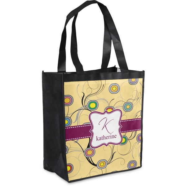 Custom Ovals & Swirls Grocery Bag (Personalized)