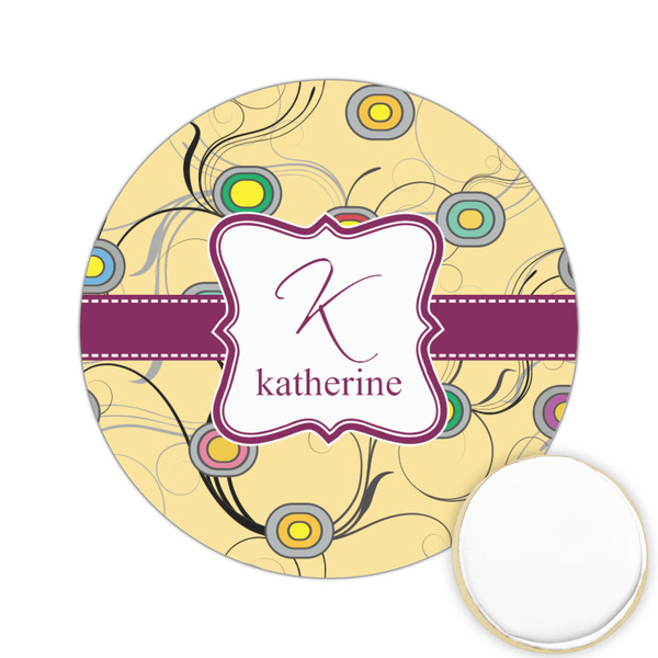 Custom Ovals & Swirls Printed Cookie Topper - 2.15" (Personalized)