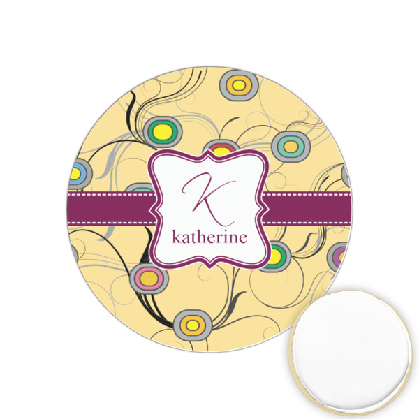 Custom Ovals & Swirls Printed Cookie Topper - 1.25" (Personalized)