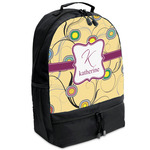 Ovals & Swirls Backpacks - Black (Personalized)