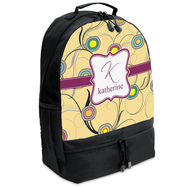 Custom Ovals & Swirls Backpacks - Black (Personalized)