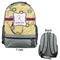 Ovals & Swirls Large Backpack - Gray - Front & Back View