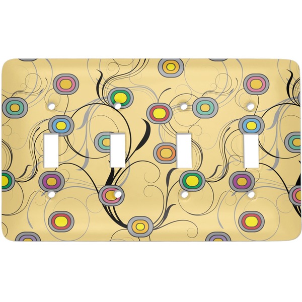 Custom Ovals & Swirls Light Switch Cover (4 Toggle Plate)