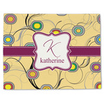 Ovals & Swirls Single-Sided Linen Placemat - Single w/ Name and Initial