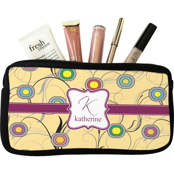 Custom Ovals & Swirls Makeup / Cosmetic Bag (Personalized)