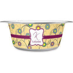 Ovals & Swirls Stainless Steel Dog Bowl - Small (Personalized)