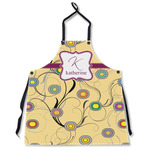 Ovals & Swirls Apron Without Pockets w/ Name and Initial