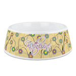 Ovals & Swirls Plastic Dog Bowl - Medium (Personalized)