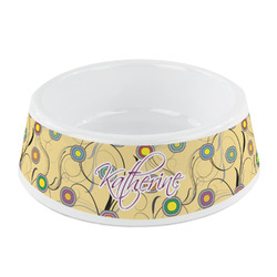 Ovals & Swirls Plastic Dog Bowl - Small (Personalized)