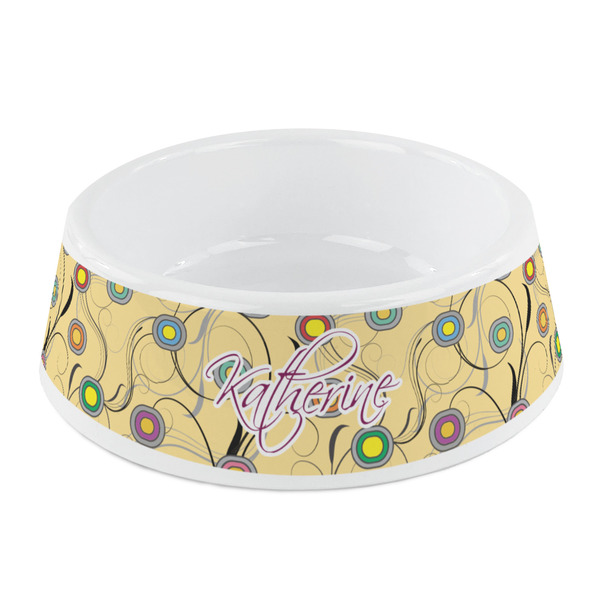 Custom Ovals & Swirls Plastic Dog Bowl - Small (Personalized)