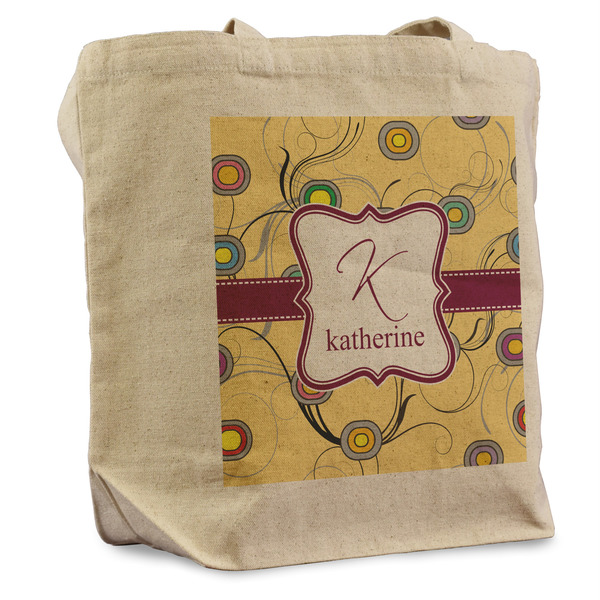 Custom Ovals & Swirls Reusable Cotton Grocery Bag - Single (Personalized)