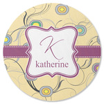 Ovals & Swirls Round Rubber Backed Coaster (Personalized)