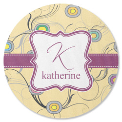 Ovals & Swirls Round Rubber Backed Coaster (Personalized)