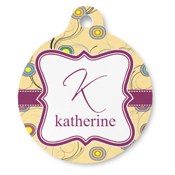 Ovals & Swirls Round Pet ID Tag - Large (Personalized)