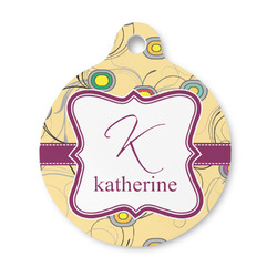 Ovals & Swirls Round Pet ID Tag - Small (Personalized)