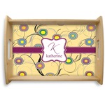 Ovals & Swirls Natural Wooden Tray - Small (Personalized)