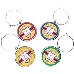 Ovals & Swirls Wine Charms (Set of 4) (Personalized)