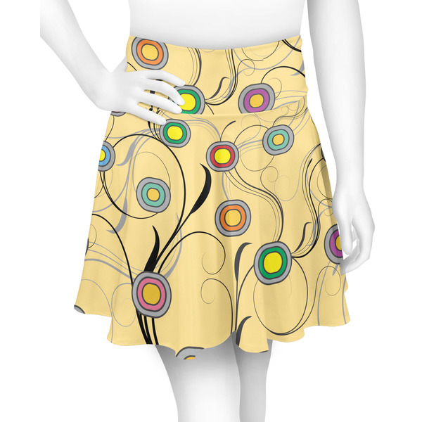 Custom Ovals & Swirls Skater Skirt - Large