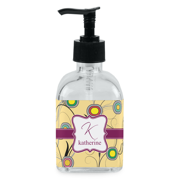 Custom Ovals & Swirls Glass Soap & Lotion Bottle - Single Bottle (Personalized)