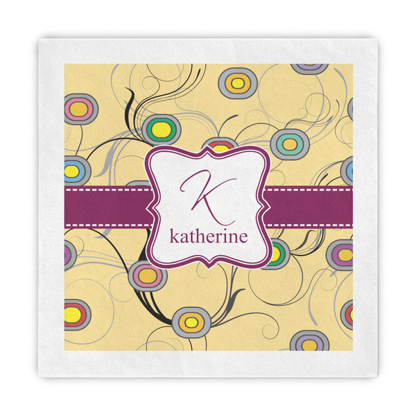 Custom Ovals & Swirls Standard Decorative Napkins (Personalized)