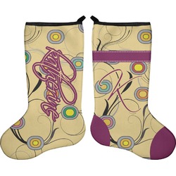 Ovals & Swirls Holiday Stocking - Double-Sided - Neoprene (Personalized)