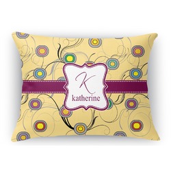 Ovals & Swirls Rectangular Throw Pillow Case - 12"x18" (Personalized)