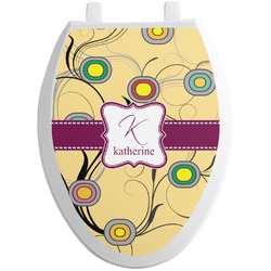 Ovals & Swirls Toilet Seat Decal - Elongated (Personalized)