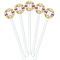 Ovals & Swirls White Plastic 5.5" Stir Stick - Fan View