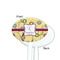 Ovals & Swirls White Plastic 7" Stir Stick - Single Sided - Oval - Front & Back