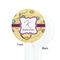 Ovals & Swirls White Plastic 7" Stir Stick - Single Sided - Round - Front & Back