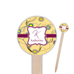 Ovals & Swirls Round Wooden Food Picks (Personalized)