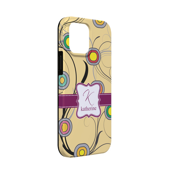 Custom Ovals & Swirls iPhone Case - Rubber Lined - iPhone 13 Mini (Personalized)