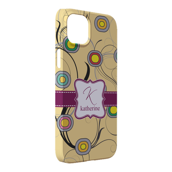 Custom Ovals & Swirls iPhone Case - Plastic - iPhone 14 Plus (Personalized)