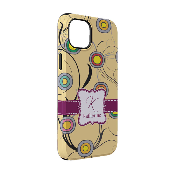 Custom Ovals & Swirls iPhone Case - Rubber Lined - iPhone 14 Pro (Personalized)