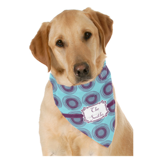 Custom Concentric Circles Dog Bandana Scarf w/ Name or Text