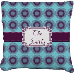 Concentric Circles Faux-Linen Throw Pillow 18" (Personalized)