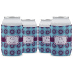 Concentric Circles Can Cooler (12 oz) - Set of 4 w/ Name or Text