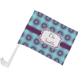 Concentric Circles Car Flag - Small w/ Name or Text