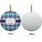 Concentric Circles Ceramic Flat Ornament - Circle Front & Back (APPROVAL)