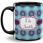 Concentric Circles 11 Oz Coffee Mug - Black (Personalized)