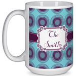 Concentric Circles 15 Oz Coffee Mug - White (Personalized)