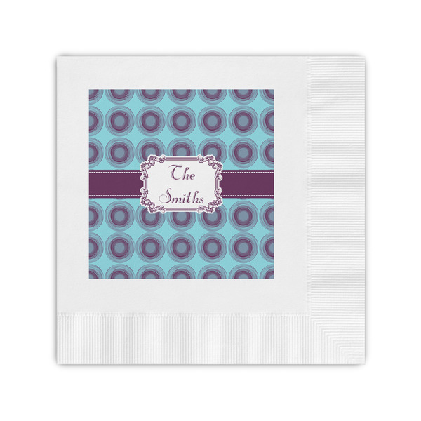 Custom Concentric Circles Coined Cocktail Napkins (Personalized)