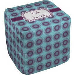 Concentric Circles Cube Pouf Ottoman - 13" (Personalized)