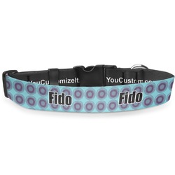 Concentric Circles Deluxe Dog Collar - Double Extra Large (20.5" to 35") (Personalized)