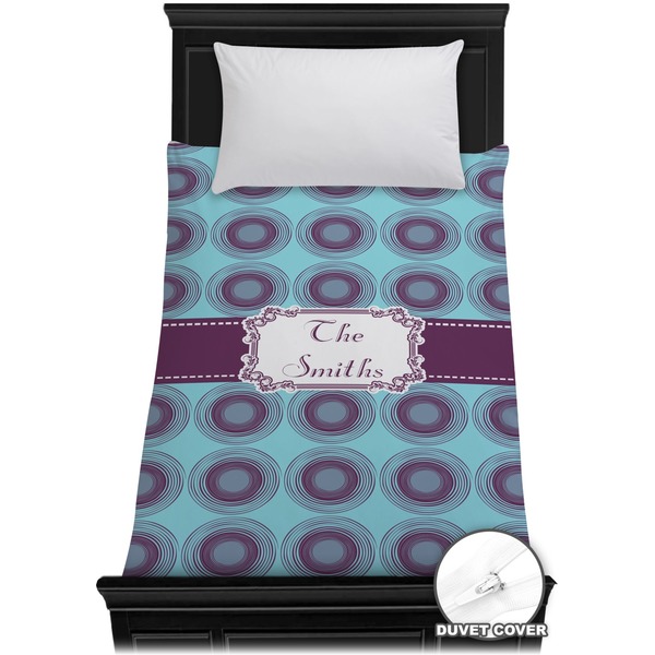 Custom Concentric Circles Duvet Cover - Twin (Personalized)