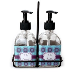 Concentric Circles Glass Soap & Lotion Bottle Set (Personalized)